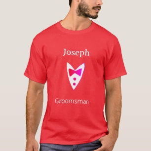 bröllesman lägg till namn år röd fluga skjorta sli t shirt