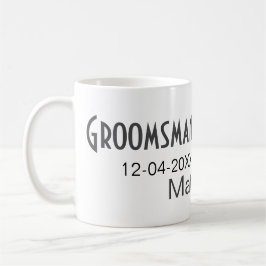 Bröllesman lägg till namn datum år grå krage bow t kaffemugg