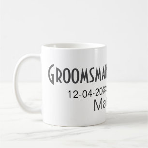 Bröllesman lägg till namn datum år grå krage bow t kaffemugg