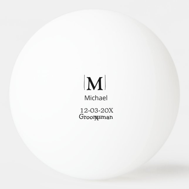 bröllesman möhippa infoga namn modern enkel pingisboll (Framsidan)