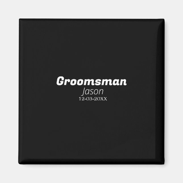 bröllesman möhippa lägg till namn modern enkel magnet (Framsidan)