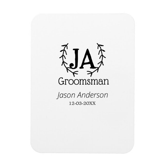 bröllesman möhippa lägg till namn modern enkel magnet (Vertikal)