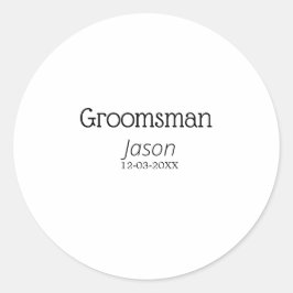 bröllesman möhippa lägg till namn modern enkel runt klistermärke