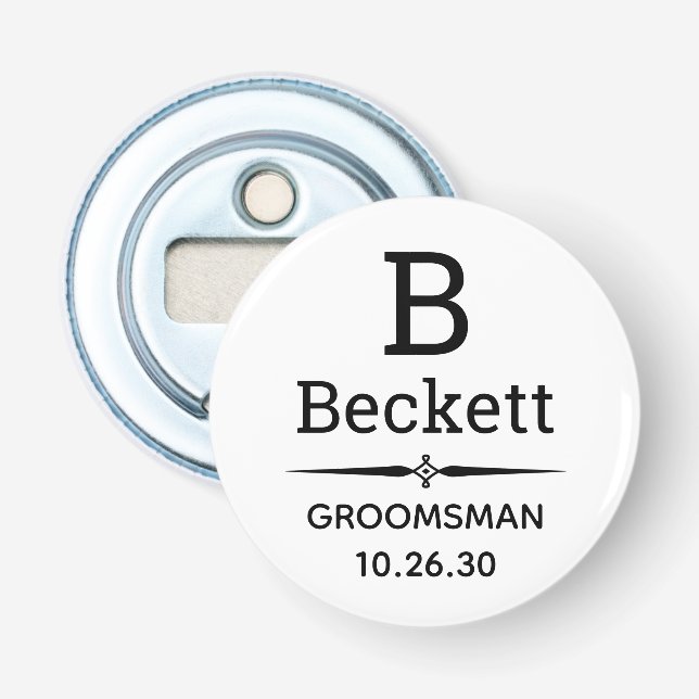 Bröllesman monogram flasköppnare (Framsidan)
