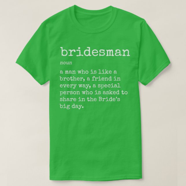 Bröllesman ordlista definition t shirt (Design framsida)