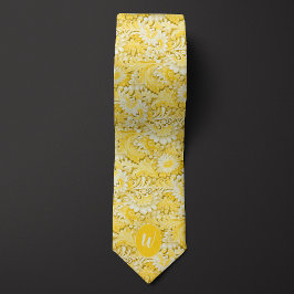 Bröllesman Smörkräm Gul Monogram Slips