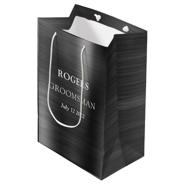 Bröllesman Svart Borstat Metall (Framsidan Vinklad)