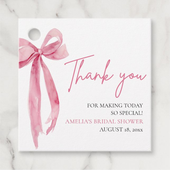 Bröllid Rosa Slöja Hon Knutar Knuten Bröllopsdusch Gåvor Etiketter (Framsida)