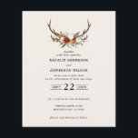 Bröllinbjudan för blommigt av budgetsvart chic flygblad<br><div class="desc">Rustic blommigt- och stag-antlers botancial bröllopsinbjudning och informationskort. Med vackra svarta,  rosta,  terracotta,   rosa och grönt pampas gräseucalyptus vattenfärgdetaljer. Den här moderna bröllopsinbjudan kommer säkert att sätta stil för din stora dag.</div>