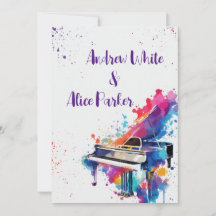 Bröllinbjudan till Piano Art-bröllop