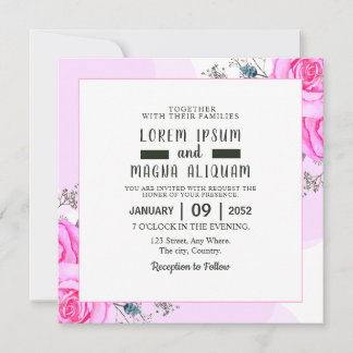 Bröllinjekort med blomma inbjudningar