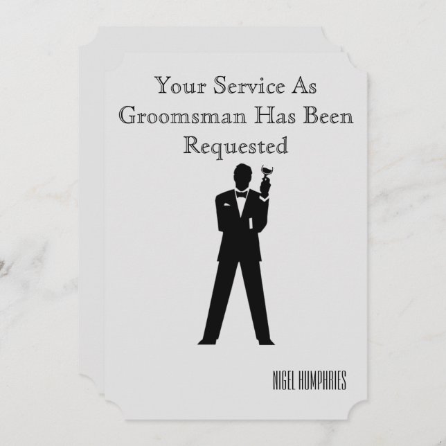 Bröllisbästis- eller groomsman-inbjudan inbjudningar (Fram/baksida)