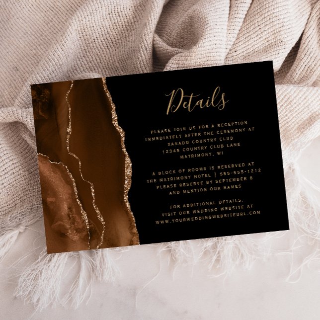 Brölljsdetaljer i Mocha Brun Guld Agat Svart Tilläggskort (Skapare uppladdad)