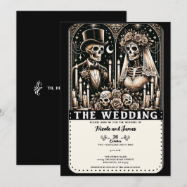 BRÖLLLOPET Taro Skelett Brud & Brudgum Inbjudningar