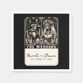 BRÖLLLOPET Tarot Skelett Brud & Brudgum Pappersservett