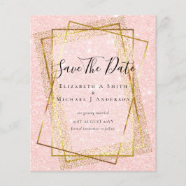 BRÖLLLOPSBUDGET Spara DATUM Guld Glitter Geometris Flygblad