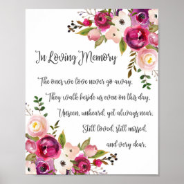 Bröllodsskylt med vattenfärg blommor 'In Loving Me Poster