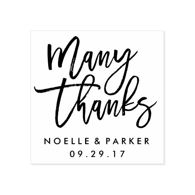 Bröllodstämpel med 'Många Tack' Stämpel (Tryck)