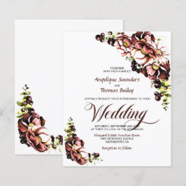 Brölloksinbjudan för budgeterat Rustic Fall Blommi