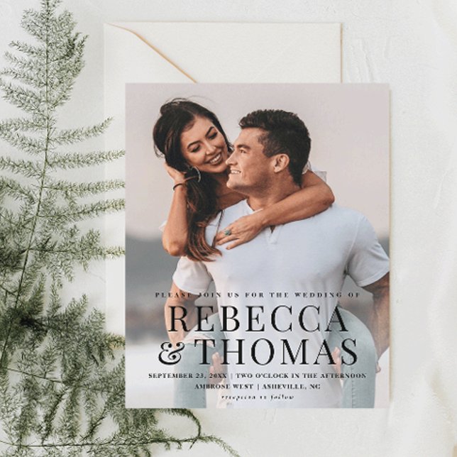 Brölloksinbjudan för budgetfototypöverlägg (Skapare uppladdad)