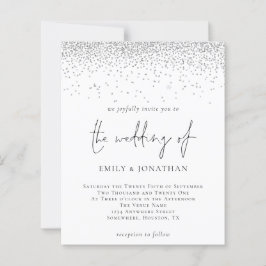 Brölloksinbjudan för budgetskript Silver Glitter