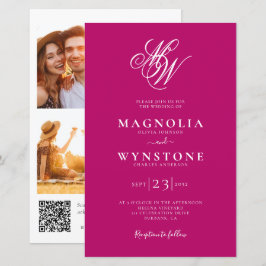 Brölloksinbjudan för Elegant av budget, Monogram Q