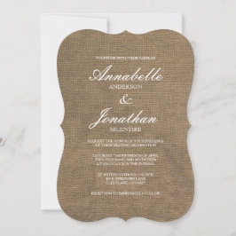 Brölloksinbjudan för elegant Typografi-brännning Inbjudningar