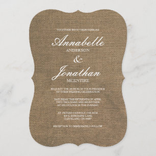 Brölloksinbjudan för elegant Typografi-brännning Inbjudningar