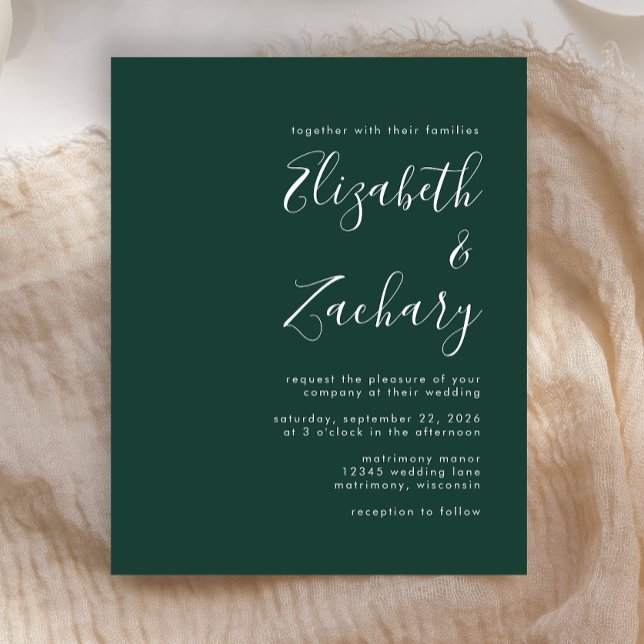 Brölloksinbjudan för Grönt av budgetskript (Skapare uppladdad)