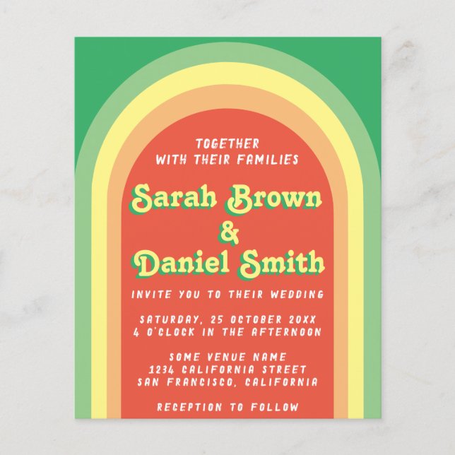 Brölloksinbjudan för Grönt av Retro-Funky (Framsida)