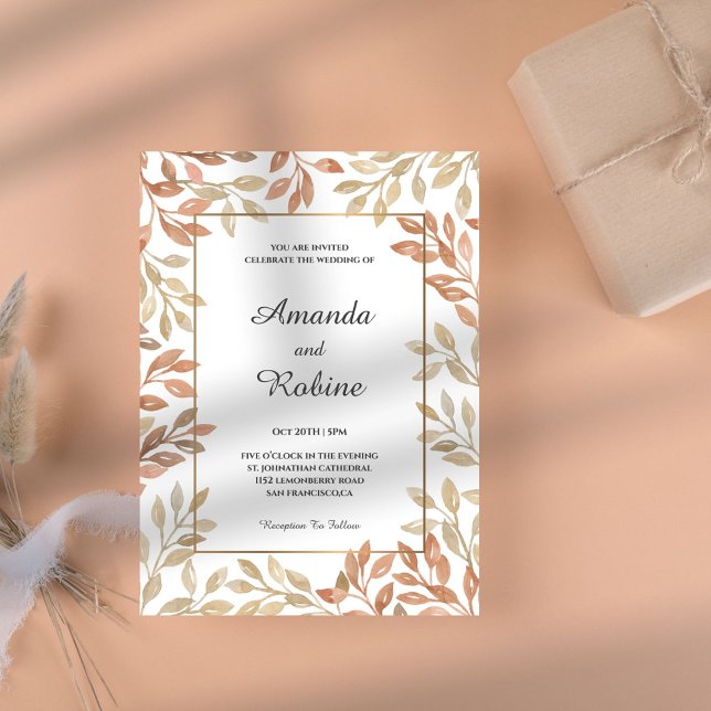 Brölloksinbjudan för höstfärgssopor på eleganten inbjudningar (Skapare uppladdad)