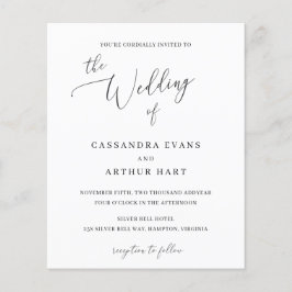 Brölloksinbjudan för klassisk vit Elegant Flygblad