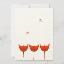 Brölloksinbjudan för koral- och Grått-poppies Inbjudningar