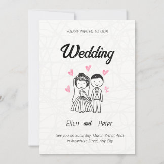 Brölloksinbjudan för kreativ inbjudningar