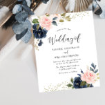 Brölloksinbjudan för marin och  Blommigt<br><div class="desc">Brölloksinbjudan för marin och  Blommigt</div>