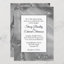 Brölloksinbjudan för marmor-agate-bröllopet i eleg