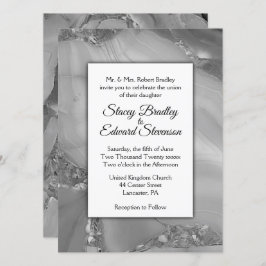 Brölloksinbjudan för marmor-agate-bröllopet i eleg inbjudningar