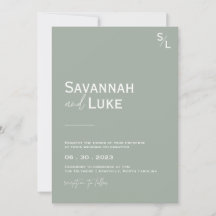 Brölloksinbjudan för minimalistisk Grönt