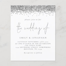 Brölloksinbjudan för Silver Glitter-skript