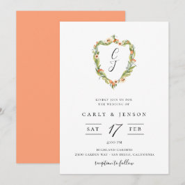 Brölloksinbjudan för Vapensköld av elegantens Blom Inbjudningar