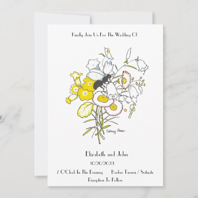 Brölloksinbjudan för visemisk Vintage Inbjudningar (Framsida)