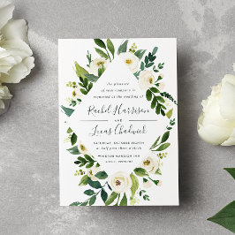 Brölloksinbjudan till Alabaster Blommigt Ram Inbjudningar