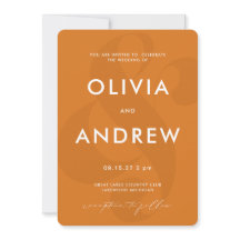 Brölloksinbjudan till Ampersand Pastel Mustard Gul