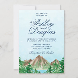 Brölloksinbjudan till Anpassade Mountain Sjö Inbjudningar