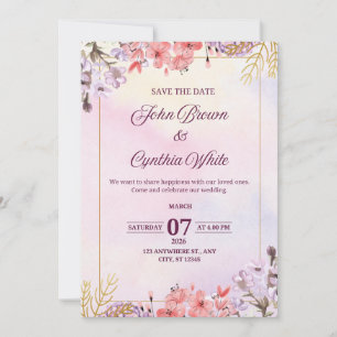 Brölloksinbjudan till anpassadets Elegant Blommigt Inbjudningar