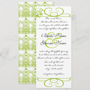 Brölloksinbjudan till Apple Grönt Love birds Inbjudningar