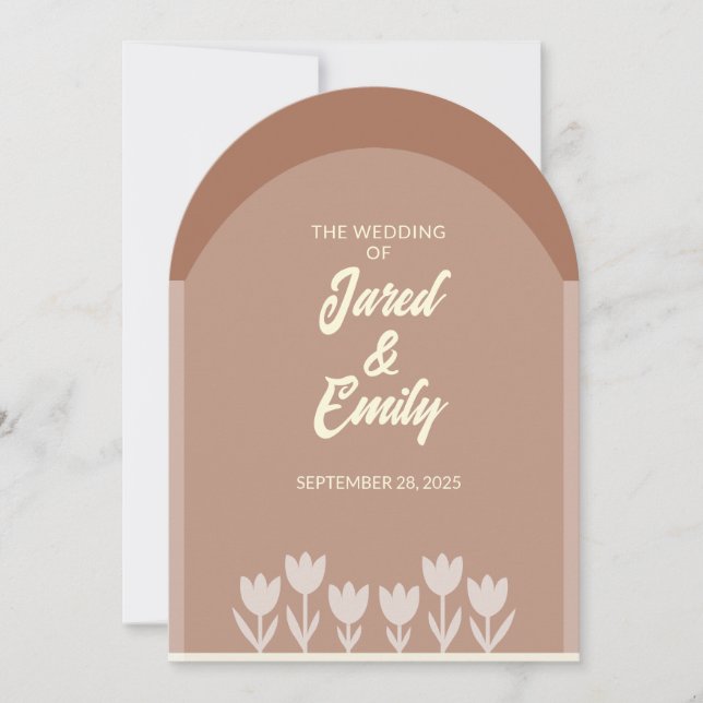 Brölloksinbjudan till Arch Stil QR-kod Inbjudningar (Framsida)