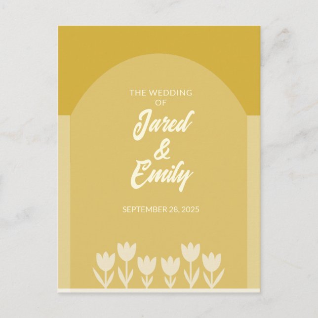 Brölloksinbjudan till Arch Stil QR-kod Vykort (Framsida)