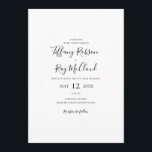 Brölloksinbjudan till Avslappnad av enkel Elegant Inbjudningar<br><div class="desc">Den här enkla inbjudan till avslappnad av bröllop i elegant är perfekt för ditt moderna minimalistiska svarta och vita bröllop. Utformningen har minimalt teckensnitt för contemporary tillsammans med formell kalligrafi. Behålla den som den är,  eller välj att anpassa den med egna teckningar eller foton!</div>