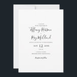Brölloksinbjudan till Avslappnad av enkel Elegant Inbjudningar<br><div class="desc">Den här enkla inbjudan till avslappnad av bröllop i elegant är perfekt för ditt moderna minimalistiska svarta och vita bröllop. Utformningen har minimalt teckensnitt för contemporary tillsammans med formell kalligrafi. Behålla den som den är,  eller välj att anpassa den med egna teckningar eller foton!</div>